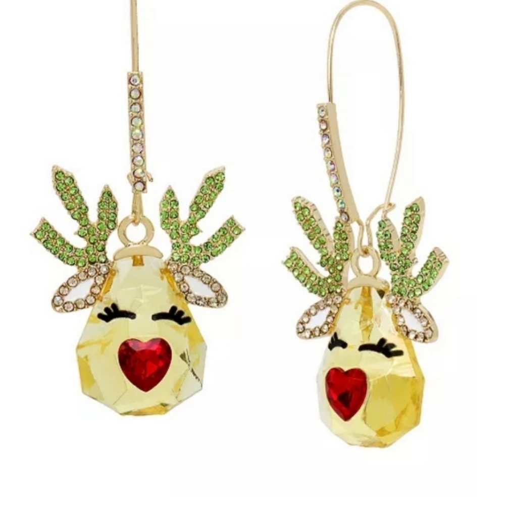 Betsey Johnson Rudolph dangle earrings - Picture 1 of 4